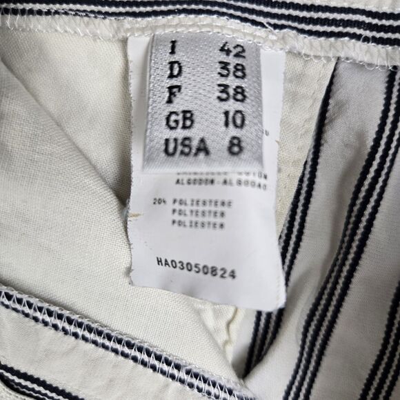 Moschino Women's Ivory Blue Striped Bermuda Shorts Sz 8 - Picture 4 of 6